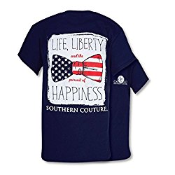 Southern Couture SC Classic Liberty Bow Womens Classic Fit Navy T-Shirt