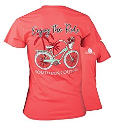 Southern Couture SC Classic Enjoy The Ride Womens Classic Fit T-Shirt  Coral Silk