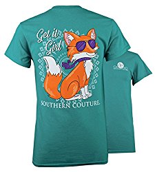 Southern Couture SC Classic Fifi the Fox Get it Girl Womens Classic Fit T-Shirt  Jade Dome