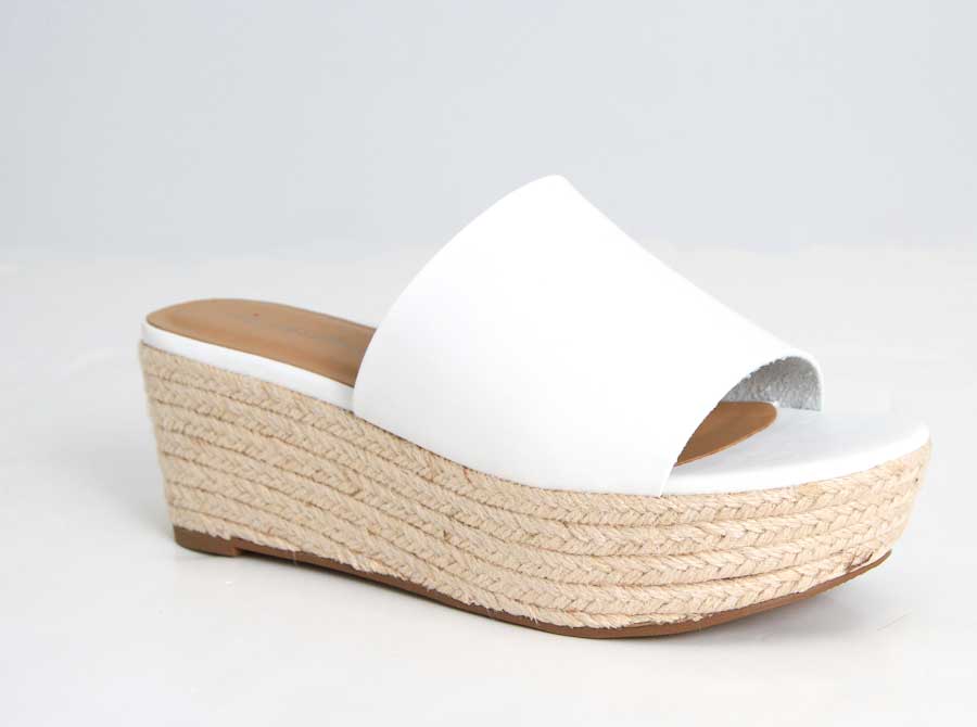 City Classified Platform Sandals for Women in White 