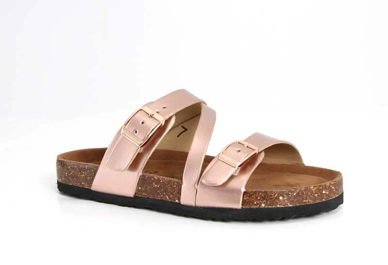 outwoods sandals rose gold