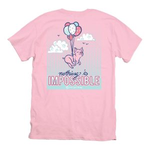 Itsa Girl Thing Cancer Pink T-Shirt  Nothing Is Impossible  Pigs Fly