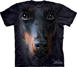 Doberman Shirt Tie Dye Pincher Dog Face Adult T-shirt