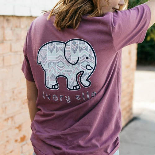 Ivory Ella Fit Dusty Lavender Tribal Tee