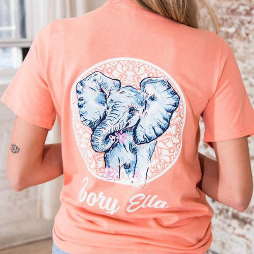 Ivory Ella Fit Desert Flower Sketchy Elephant Tee