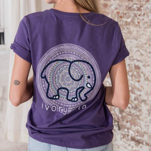 Ivory Ella Fit Purple Reign Circle Mandala Tee