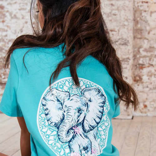 Ivory Ella Fit Eton Blue Sketchy Elephant Tee