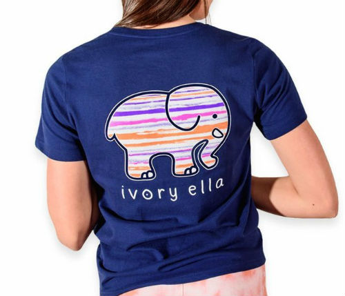 Ivory Ella Ella Fit True Navy Vintage Stripe Tee