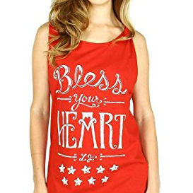 Lauren James Bless Your Heart Tank Top in Red