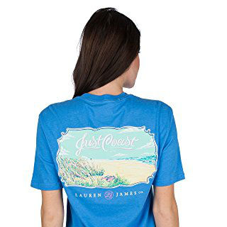 Lauren James Just Coast Short Sleeve Tee In Delta Blue