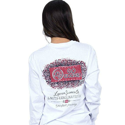 Lauren James South Carolina Perfect Pairing Long Sleeve Tee in White by Final Sale