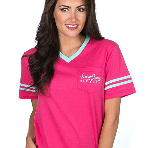 Lauren James Baseball Logo Jersey - Short Sleeve Raspberry