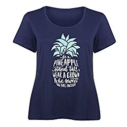 Be A Pineapple  Womens Plus Size Scoop Neck Tee