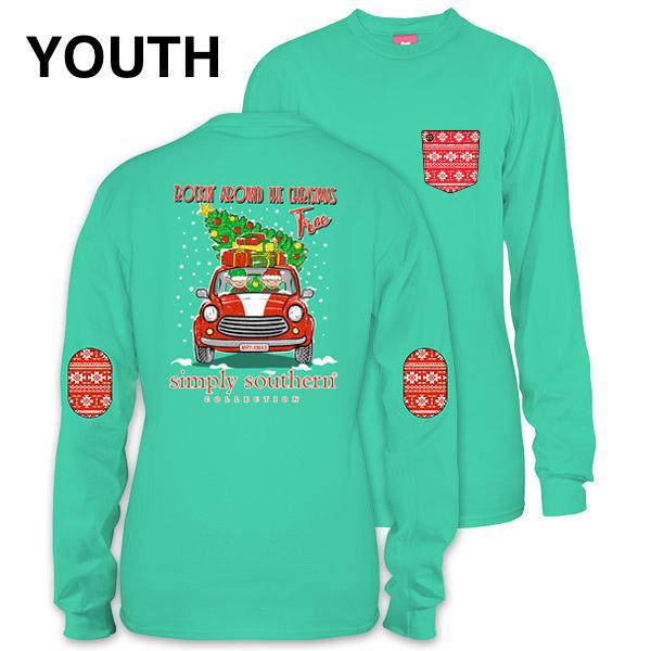 Youth Simply Southern Rocking Around Christmas Tree T-Shirt