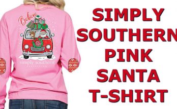Simply Southern Santa Shirt Christmas Color Pink