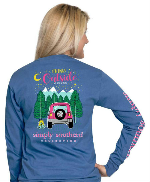 Simply Southern Shirt Camping Blue