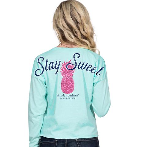 Simply Southern Pineapple T-Shirt Stay Sweet Cropped