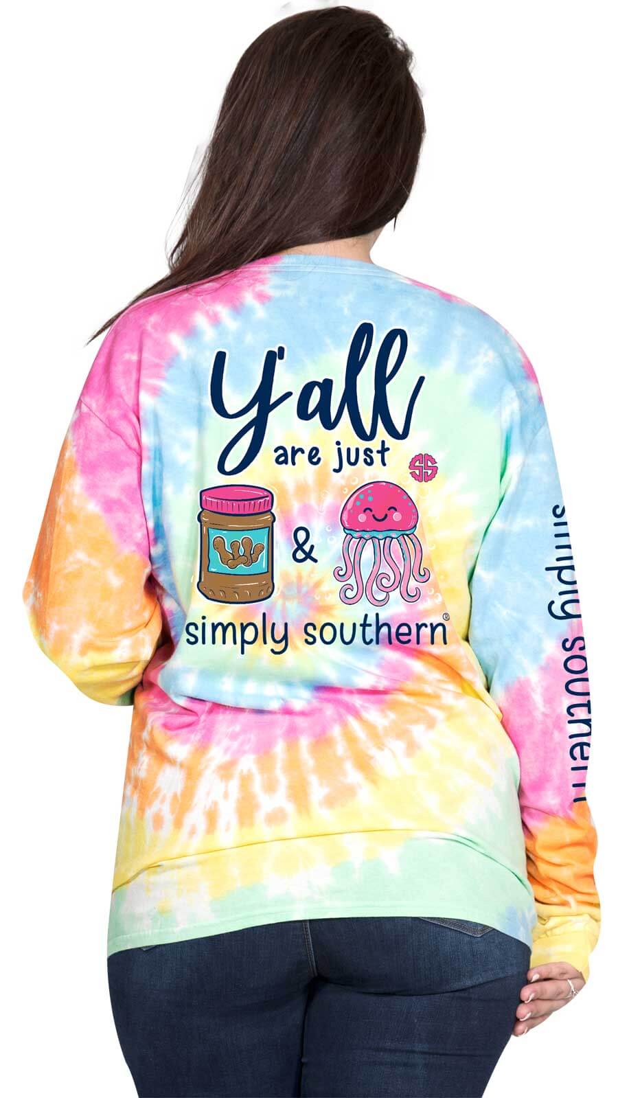Simply Southern Preppy Collection Peanut Butter and Jelly Tie Dye T-shirt 