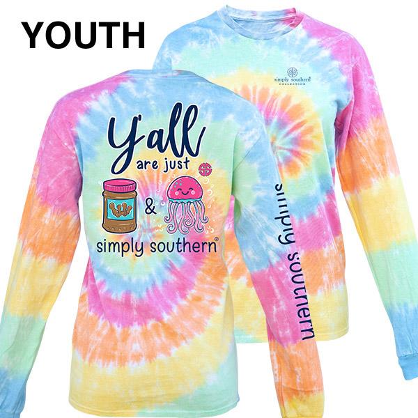 Youth Simply Southern Preppy Collection Peanut Butter and Jelly Tie Dye T-shirt
