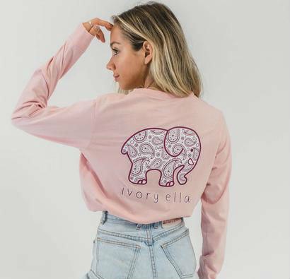 Ivory Ella Long Sleeve T-Shirt Fit Blossom Paisley