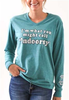 Jadelynn Brooke Long Sleeve V Neck Women T-Shirt Indoorsy