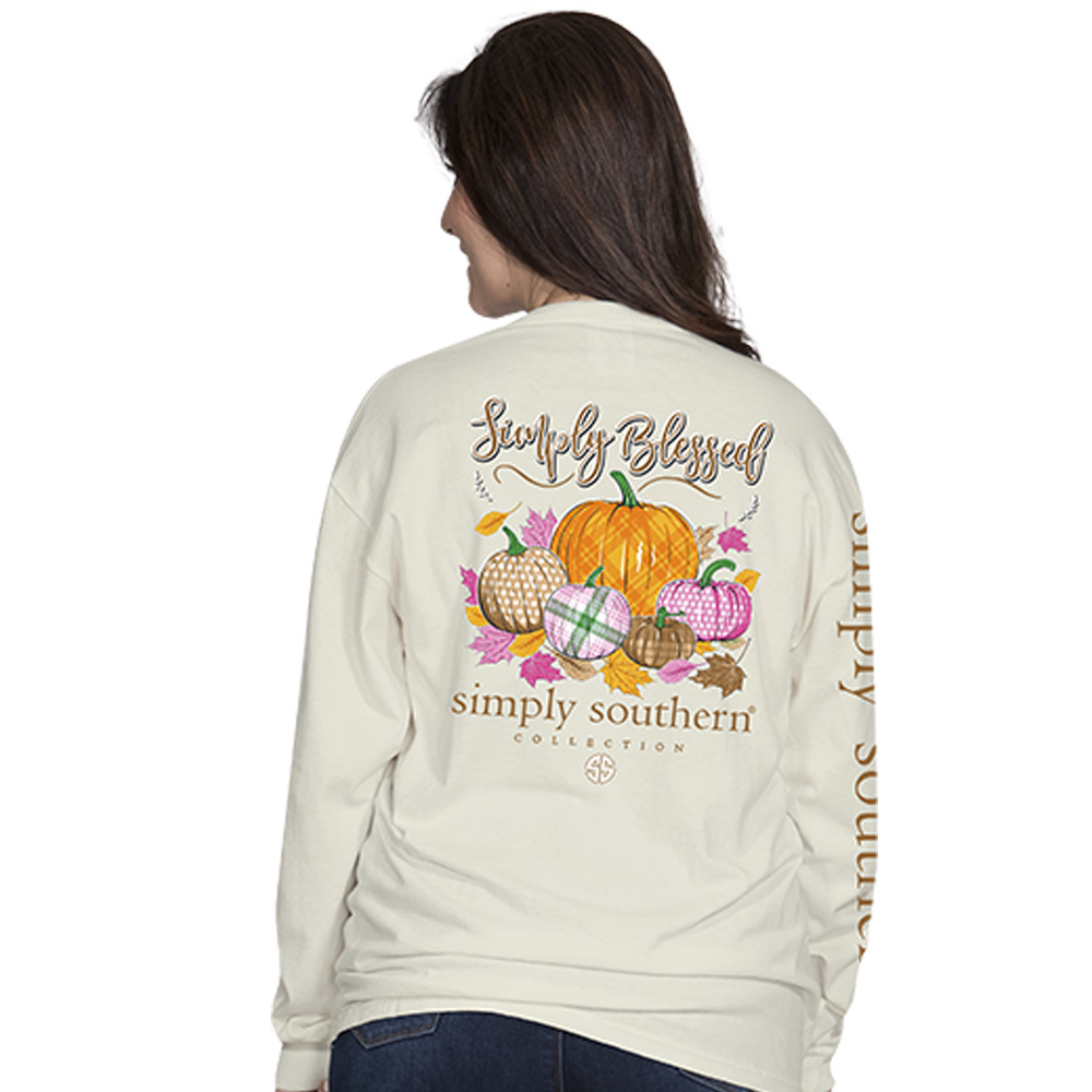Simply Southern Long Sleeve T-Shirt - Blessed Pumpkin Tee