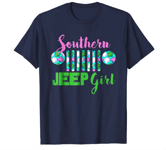 Southern Jeep GIrl T-Shirt Deep Southern Cotton Bolls