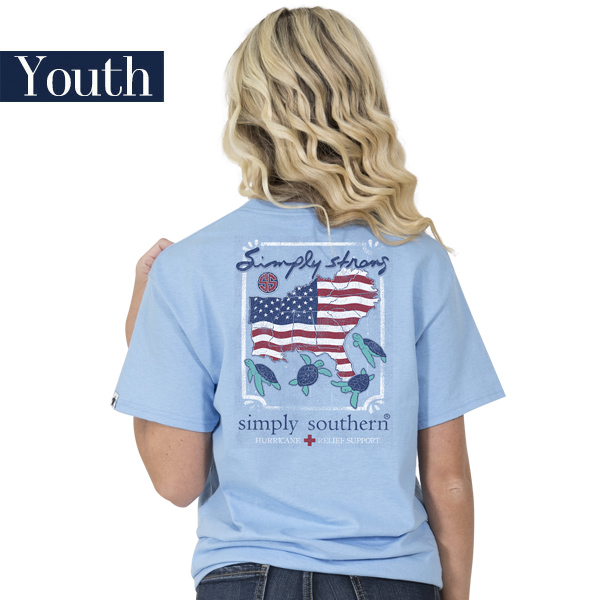 Youth Simply Southern T-Shirt Strong USA States Flag With Turtles