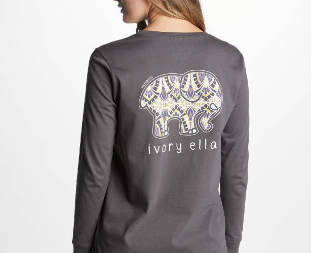 Ivory Ella Fit Pepper Nefertiti Long Sleeve T-Shirt