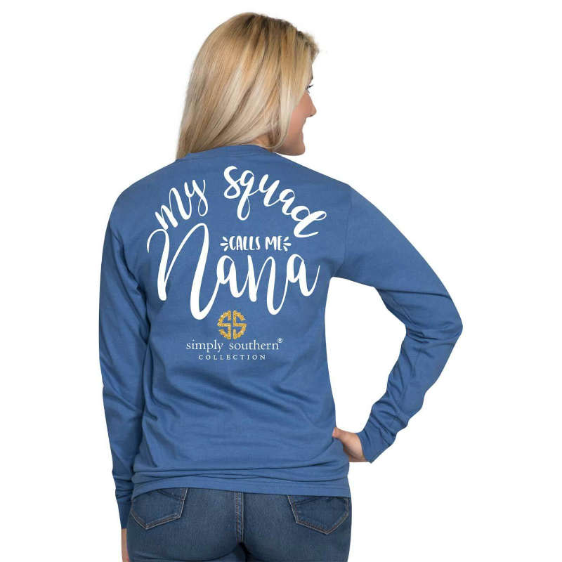 Simply Southern Long Sleeve T-Shirt - My Squad Calls Me Nana - Tee Color Moonrise