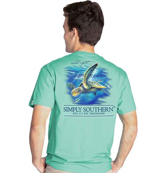 Simply Southern Men T-Shirt - Turtle Deep Sea - Green Sea