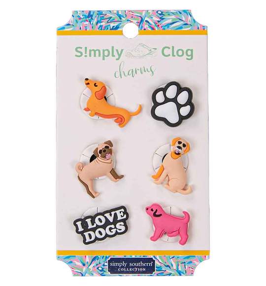 Simply Southern Women Clog Charms - Love Dogs - Dog Charms - Pack Six
