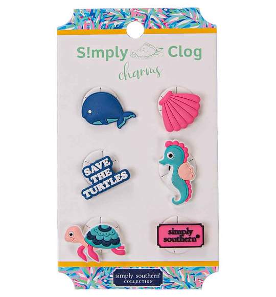 Simply Southern Women Clog Charms - Save The Turtles Oceans - Whale Seahorse