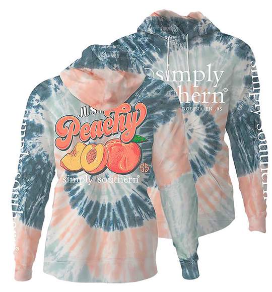 Simply Southern Women Hoodie - Just Peachy - Peaches - Pastel Colors