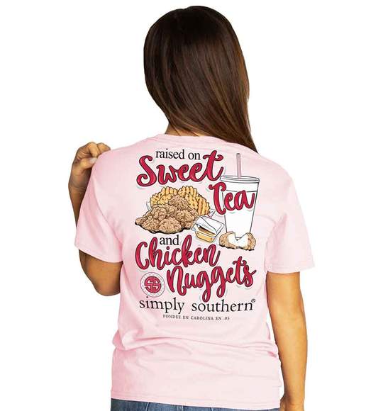 Simply Southern Women T-Shirt - Raised On Sweet Tea And Chicken Nuggets