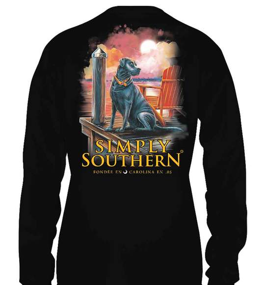 Simply Southern Youth Long Sleeve T-Shirt - Shore Dog - Black
