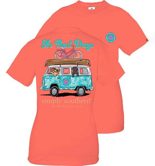 Simply Southern Youth T-Shirt - Dog In Van - No Bad Days