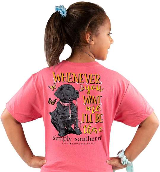 Simply Southern Youth T-Shirt - Dog - Whenever You Want Me I'll Be There