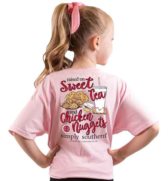 Simply Southern Youth T-Shirt - Raised On Sweet Tea And Chicken Nuggets