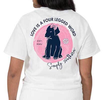 Simply Southern Preppy Tees Love Is A Four Legged Word T-Shirts