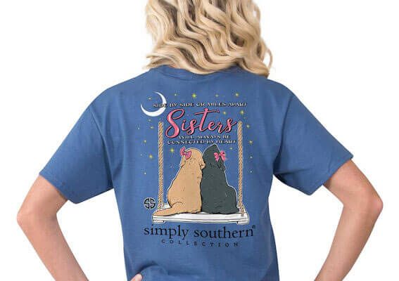 Simply Southern Sisters T-shirt Tee for Women in Moonrise