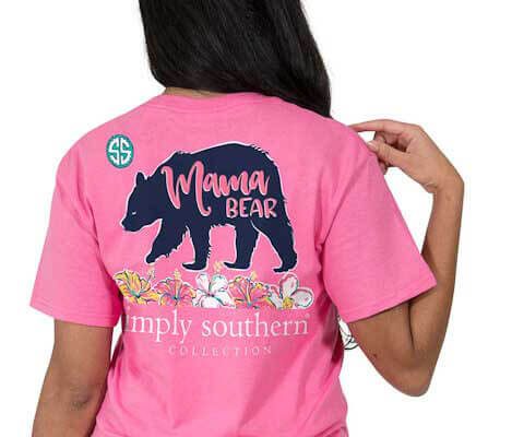 Simply Southern Preppy Collection Mama Bear Strawberry T-shirt for Women
