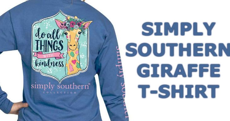 Simply Southern Giraffe T-Shirt Long Sleeve - Do All Things With Kindness