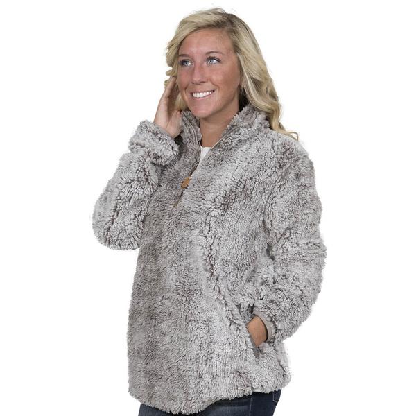 Simply Southern Frosty Tipped Sherpa Pullover with Pockets