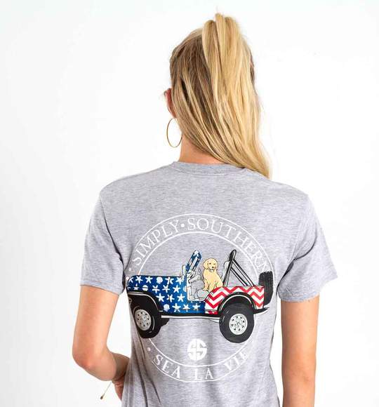USA Flag Dog – Simply Southern Jeep Shirts