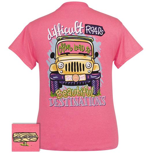 Girlie Girl Originals T-Shirt - Jeep - Difficult Roads Beautiful Destinations