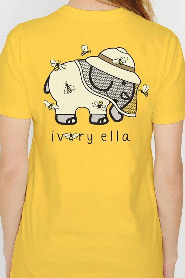 Ivory Ella T-Shirt - Bee Keeper - Elephant Bee Hat - Sunshine Yellow