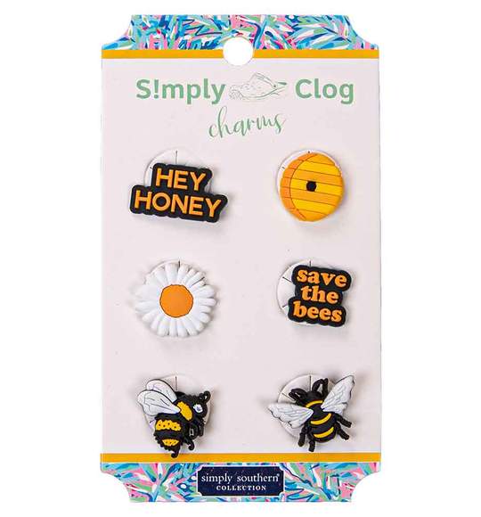 Simply Southern Women Clog Charms - Save The Bees - Hey Honey