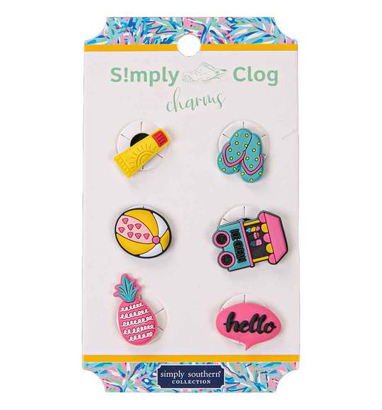 Simply Southern Women Clog Charms - Summer Flip Flops Beach Ice Cream