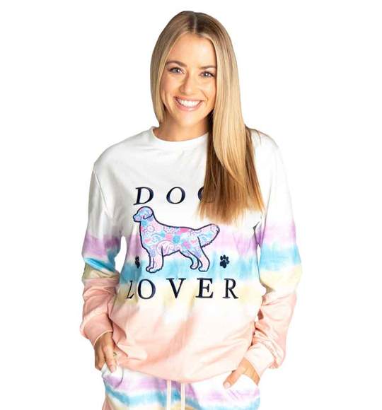 Simply Southern Women Sweatshirt - Dog Lover - Crewneck Pullover - Sandy Tie Dye